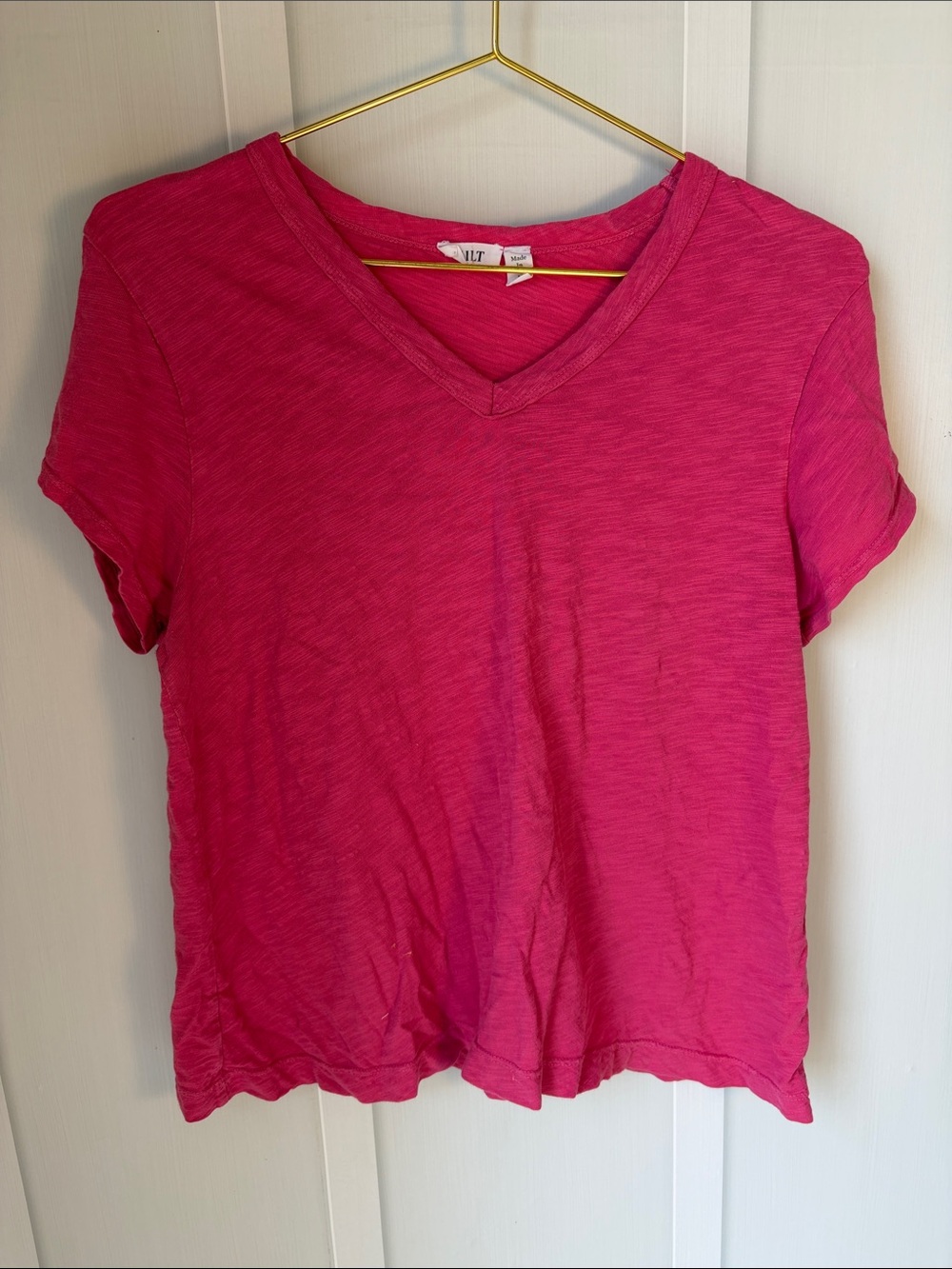 Wilt Hot Pink V-Neck Short Sleeve Tee